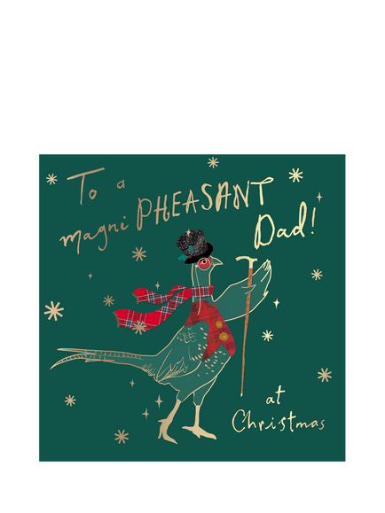 Woodmansterne Strutting Pheasant Christmas Card, Multi
