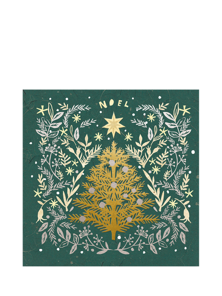 Woodmansterne Tree & Birds Christmas Card, Multi