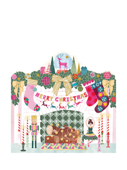 Cardmix Fireplace Christmas Card, Multi