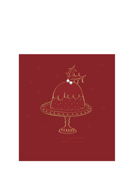The Proper Mail Company Christmas Pudding Christmas Card, Multi