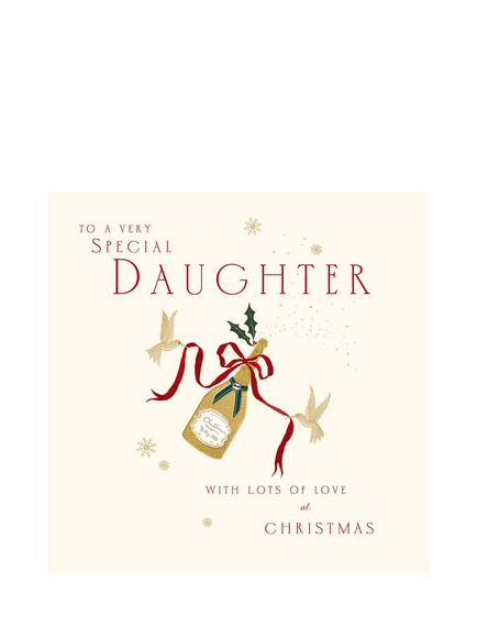 The Proper Mail Company Daughter Champagne Christmas Card, Multi
