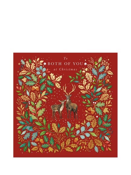 The Proper Mail Company Deer Surrounded By Foliage Christmas Card, Multi
