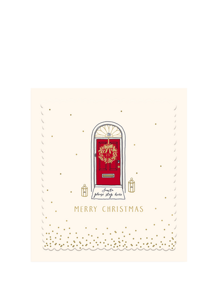 The Proper Mail Company Front Door With Wreath Christmas Card, Multi