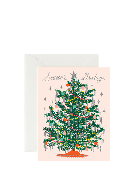 Rifle Paper Co. Tinsel Tree Christmas Card, Multi