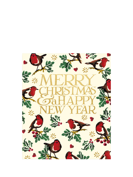 Emma Bridgewater Robins Sitting On Foliage Christmas Card, Multi