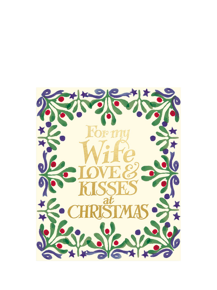 Emma Bridgewater For my Wife Love & Kisses Christmas Card, Multi
