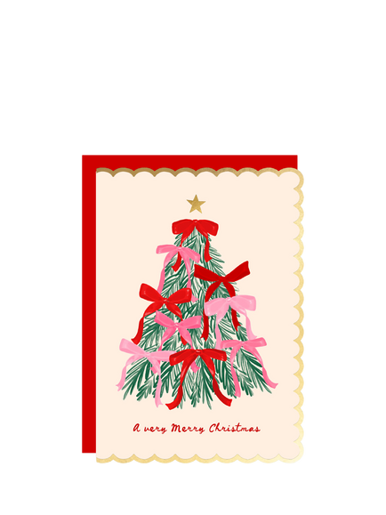 Eleanor Stuart Christmas Bow Tree Christmas Card, Multi