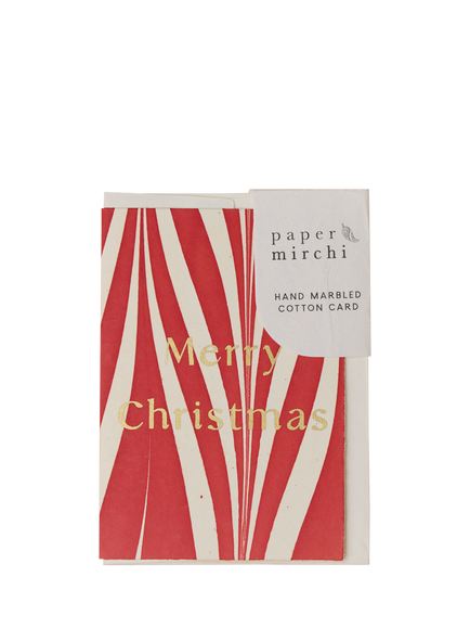 Paper Mirchi Candy Stripes Christmas Card, Multi