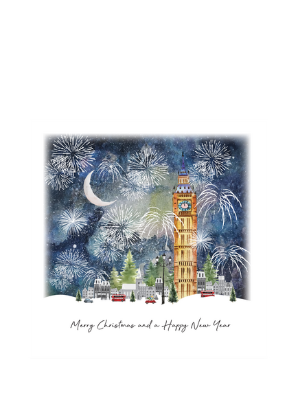 Five Dollar Shake Merry Christmas Big Ben Christmas Card, Multi