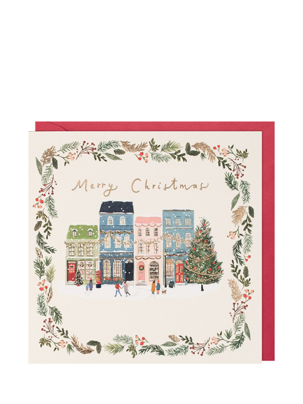 Paperlink Row Of Houses Christmas Card, Multi
