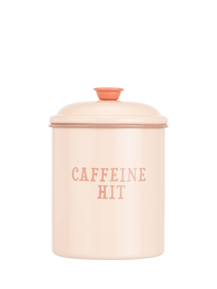 Yvonne Ellen 'Caffeine Hit' Enamel Coffee Canister, Pink, Pink