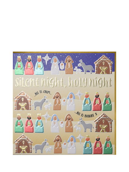 Wendy Jones Blackett Silent Night Nativity Christmas Card, Multi