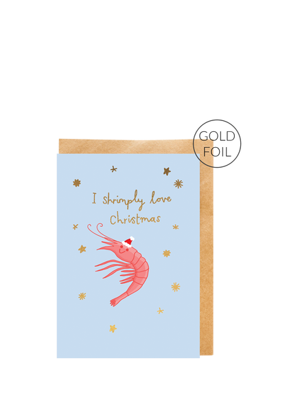 You've Got Pen On Your Face Shrimply Love Christmas Card, Multi