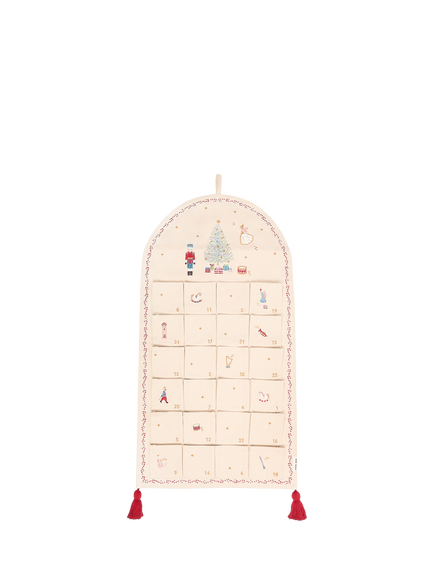Avery Row Nutcracker Fabric Advent Calendar, Cream