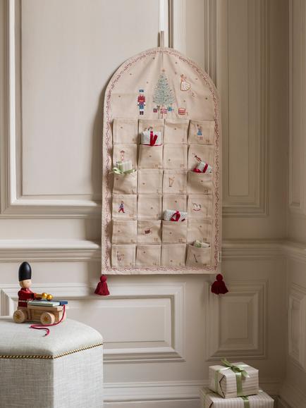 Avery Row Nutcracker Fabric Advent Calendar - view 2, Cream