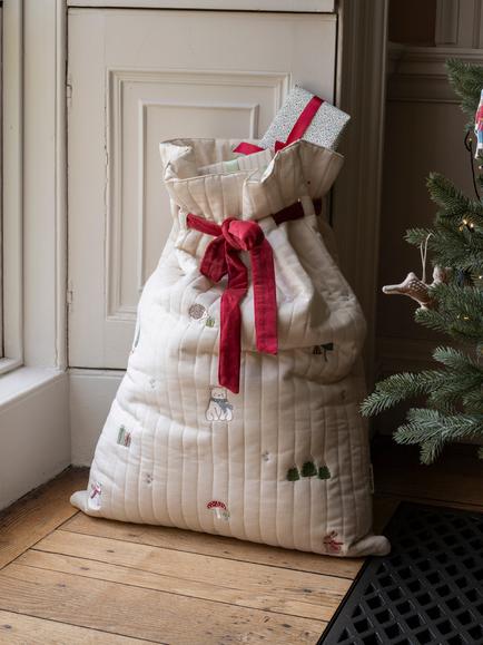 Avery Row Polar Bear Present Sack - view 2, Red