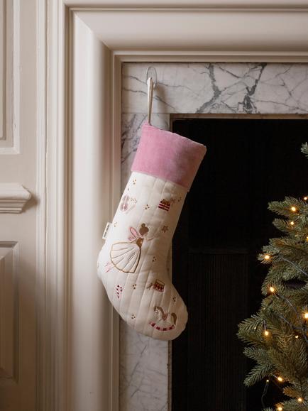 Avery Row Sugar Plum Fairy Christmas Stocking - view 2, Pink