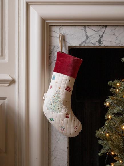 Avery Row Christmas Tree Christmas Stocking - view 2, Red