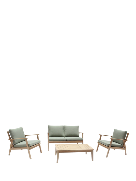 KETTLER Hampton 4-Seater Hampton 6-Seater Garden Lounge Set, FSC-Certified (Acacia Wood), Natural/Sage, Natural Multi