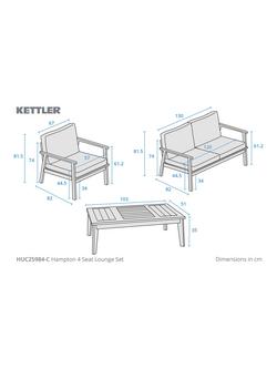 KETTLER Hampton 4-Seater Hampton 6-Seater Garden Lounge Set, FSC-Certified (Acacia Wood), Natural/Sage - view 2, Natural Multi