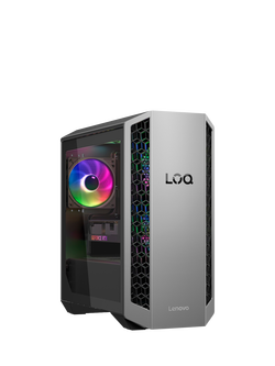 Lenovo LOQ Tower 26ADR10 Desktop Computer, AMD Ryzen 7 Processor, 16GB RAM, 1TB SSD, Luna Grey - view 2, Luna Grey