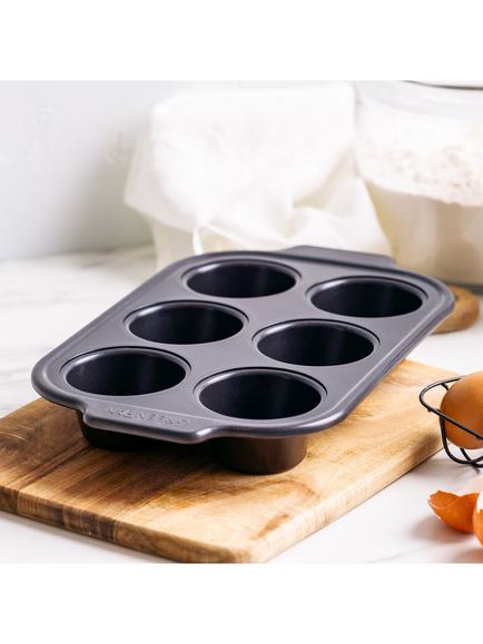 GreenPan Ceramic Non-Stick Cupcake & Muffin Tin, 6 Cup - view 2, Black