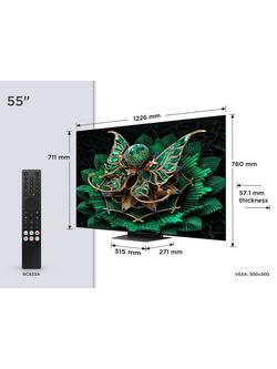 TCL 55C7K-UK (2025) QLED QD-Mini LED HDR 4K Ultra HD Smart TV, 55 inch  with Dolby Atmos, Black - view 2, Black