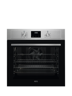 AEG BEX335011M Built In Electric Single Oven, Stainless Steel, Stainless Steel