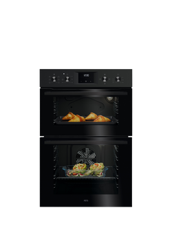 AEG OU5NP20B Built In Electric Double Oven, Black, Black