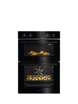 AEG TU5CP40B Built In Electric Double Oven, Black, Black