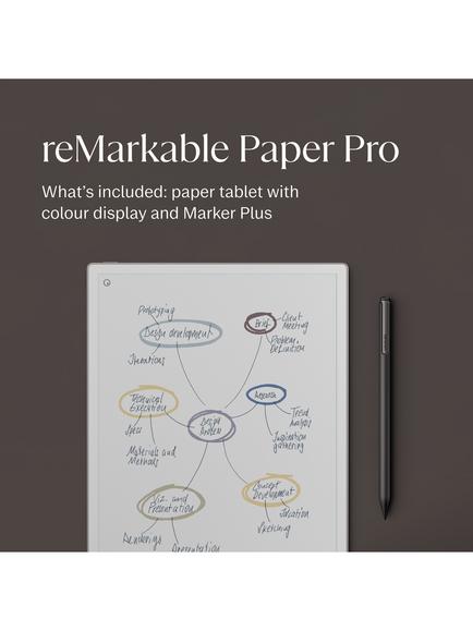 reMarkable Paper Pro Tablet, 11.8” Colour Display, with Marker Plus, Grey - view 2, Grey