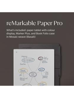 reMarkable Paper Pro Tablet, 11.8” Colour Display, with Marker Plus & Book Folio Case - view 2, Basalt