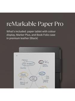 reMarkable Paper Pro Tablet, 11.8” Colour Display, with Marker Plus & Book Folio Case - view 2, Black
