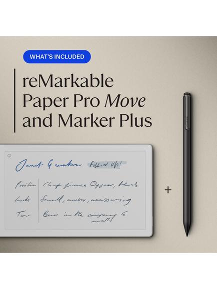 reMarkable Paper Pro Move Tablet, 7.3” Colour Display with Marker Plus, Grey - view 2, Grey