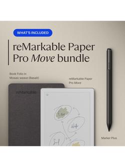 reMarkable Paper Pro Move Tablet, 7.3” Colour Display with Marker Plus & Book Folio Case - view 2, Basalt