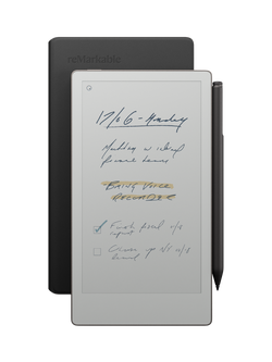 reMarkable Paper Pro Move Tablet, 7.3” Colour Display with Marker Plus & Book Folio Case, Black Leather