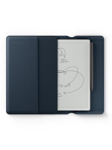 reMarkable Paper Pure Tablet, 10.3” Black & White Display with Marker Plus & Sleeve Folio Case - view 2, Blue