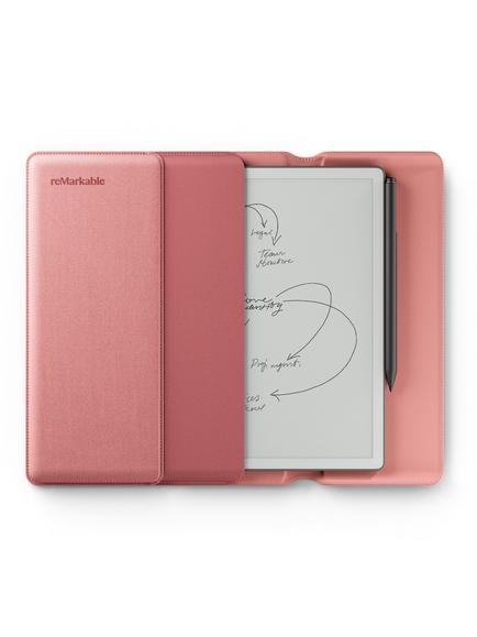 reMarkable Paper Pure Tablet, 10.3” Black & White Display with Marker Plus & Sleeve Folio Case - view 2, Pink