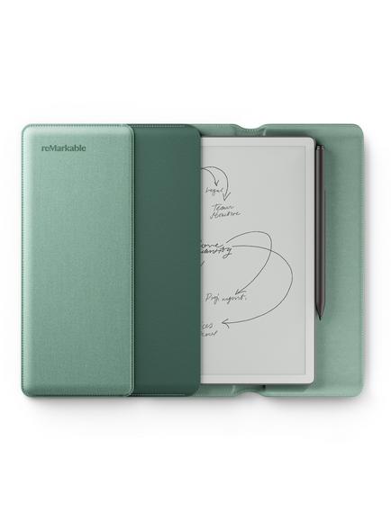 reMarkable Paper Pure Tablet, 10.3” Black & White Display with Marker Plus & Sleeve Folio Case - view 2, Green