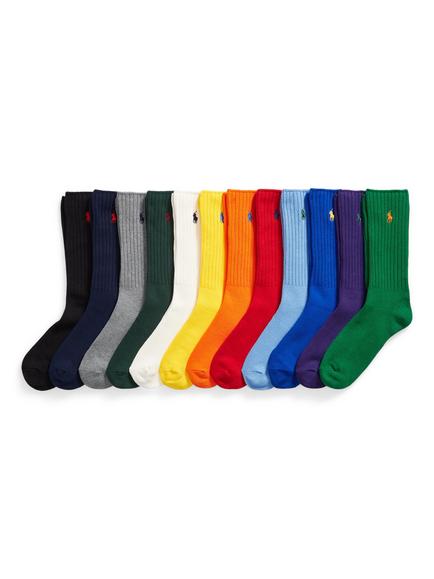 Polo Ralph Lauren Cotton Blend Socks, Pack of 12, Multi/Multi, Multi Multi