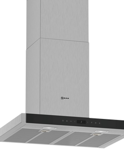 Neff OUTLET N70 D65BMP5N0B Wall-Mounted Box Chimney Cooker Hood, 60cm, Like New, Grey/Stainless Steel, Grey/Stainless Steel