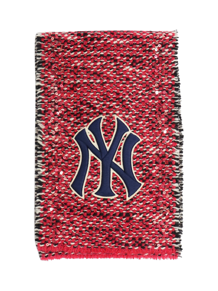Pre-loved GUCCI x NY Yankees Sequin Knit Scarf, Pink, Pink