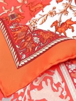 Pre-loved Hermès Chasse En Inde Scarf, Orange/Multi - view 2, Orange/Multi