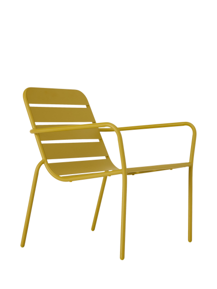 John Lewis OUTLET Metal Garden Lounge Chair, Like New, Gold Olive, Golden Olive