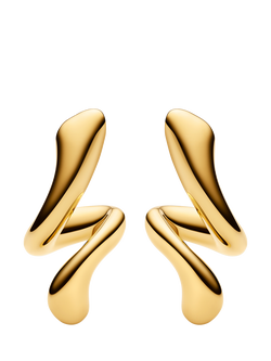Maria Black Coil Curl Swirl Stud Earrings, Gold