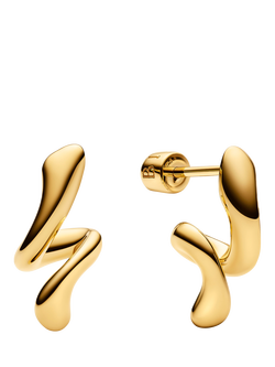 Maria Black Coil Curl Swirl Stud Earrings - view 2, Gold