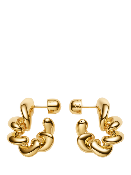 Maria Black Medium Coil Hoop Earrings, Gold, Gold