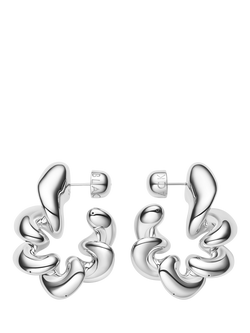 Maria Black Large Coil Hoops Earrings, Silver, Silver