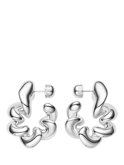 Maria Black Large Coil Hoops Earrings, Silver, Silver