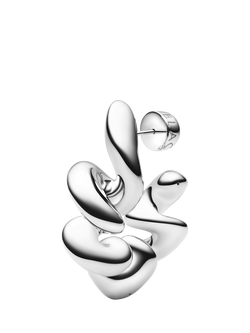 Maria Black Large Coil Hoops Earrings, Silver - view 2, Silver